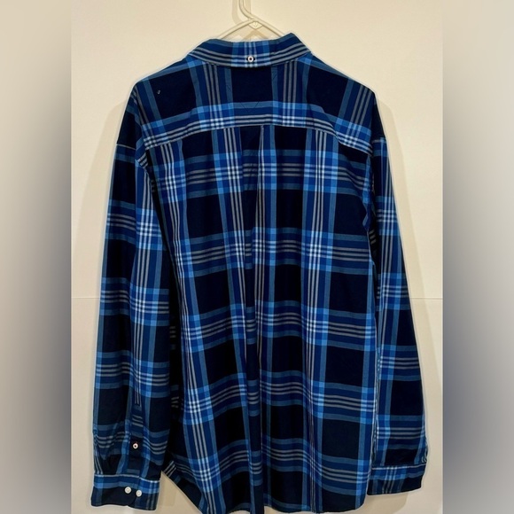 Tommy Hilfiger Shirt Classic Fit Plaid Button Down 100% Cotton Blue Size XXL - Picture 2 of 5
